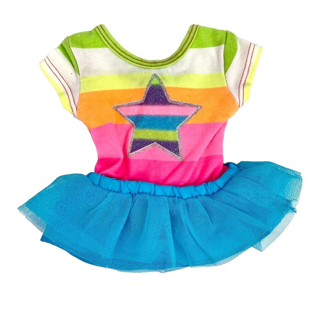 Dress for American Girl Doll Tutu Dress Blue Fits 18" Dolls Stretchy, Clean  #8